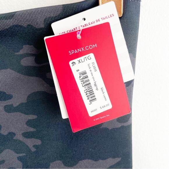 SPANX Look at Me Now Leggings in Black Camo NWT XL - Picture 5 of 8